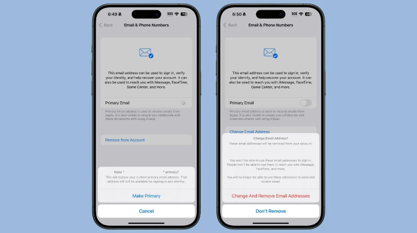 武陟苹果手机维修分享苹果 iOS 18.1 支持设置“主要”邮箱地址并更改 iCloud 邮箱 