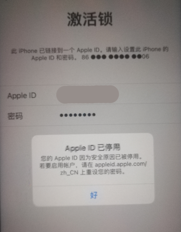 武陟苹果手机维修分享iPhone 12 出现提示“Apple ID 已停用”怎么办 
