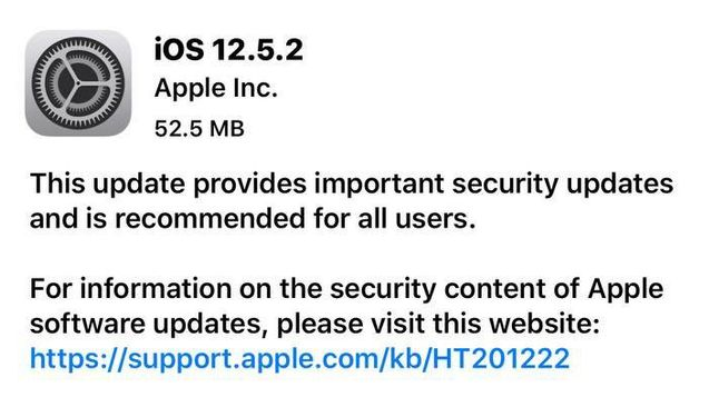 武陟苹果手机维修分享iOS12.5.2发布，建议所有老苹果用户安装 